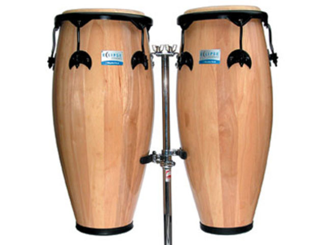 The congas feature an 'earth-safe' hardwood shell construction